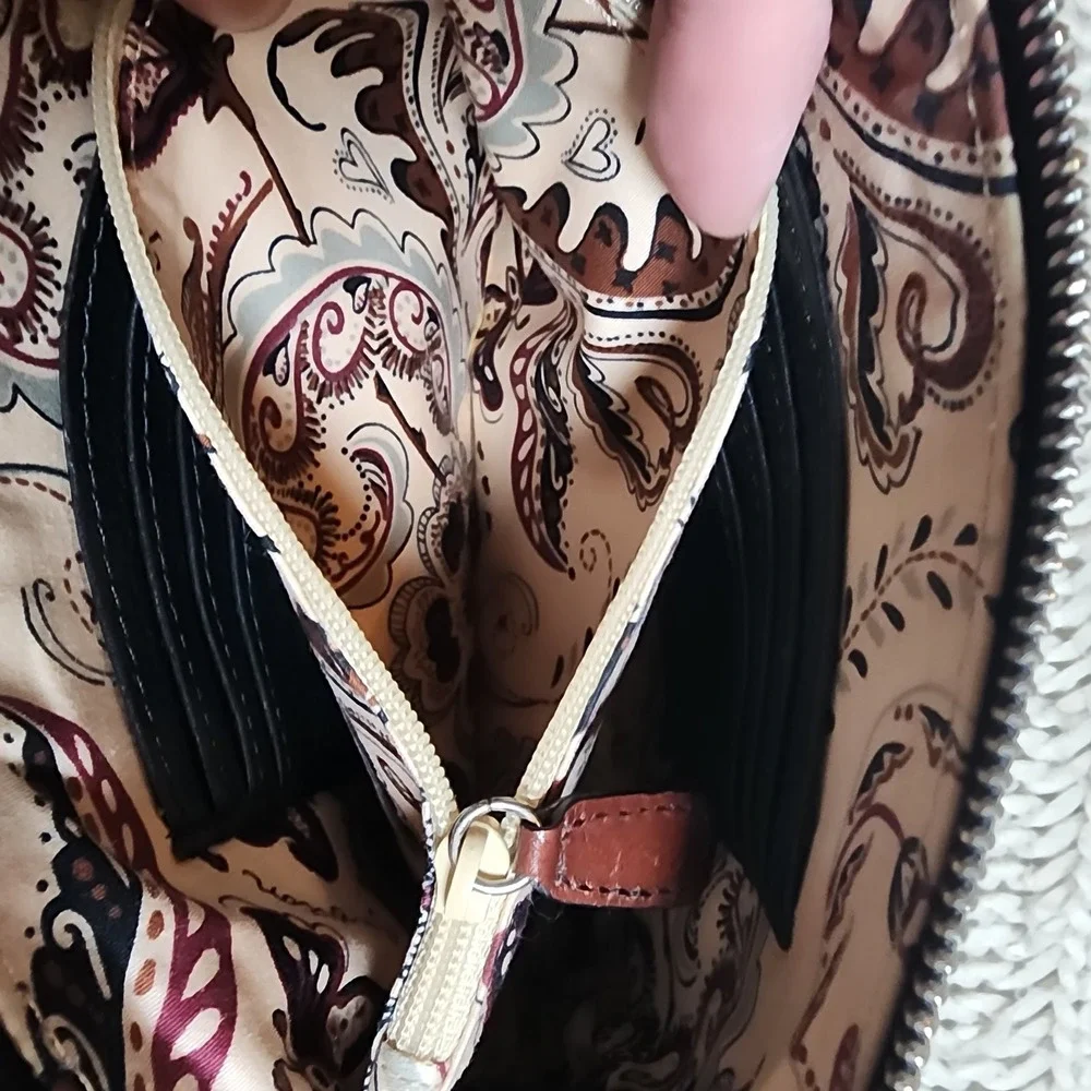 BRIGHTON  All-In-One Crossbody Shoulder Bag Alligator Embossed Chocolate Leather